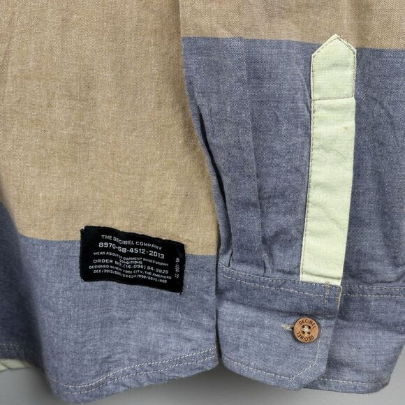 Decibel Men's Long Sleeve Button Up Flannel Shirt Color Block Size 2XL Pocket - Picture 6 of 12